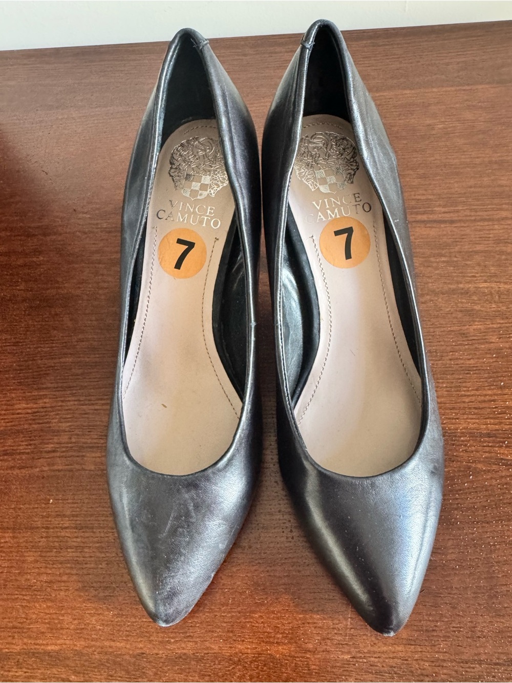 Vince Camino Black Leather Heels Size 7
